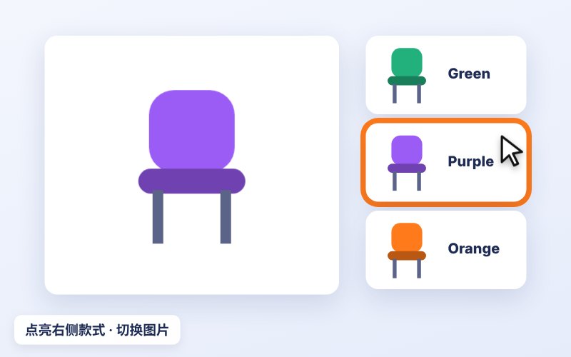 点亮右边款式,切换图片效果