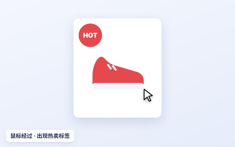 鼠标经过出现热卖标签 效果预览