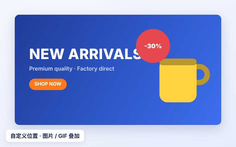 自定义位置图片 / GIF 叠加 效果预览